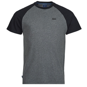 material Men short-sleeved t-shirts Superdry VINTAGE BASEBALL TEE Rich / Charcoal / Marl /  black