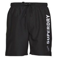 Clothing Men Trunks / Swim shorts Superdry CODE APPLQUE 19INCH SWIM SHORT  black