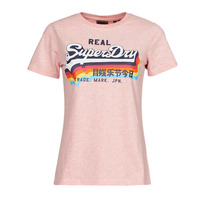 material Women short-sleeved t-shirts Superdry VL TEE Shell / Pink / Marl