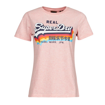 Clothing Women short-sleeved t-shirts Superdry VL TEE Shell / Pink / Marl