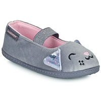 Shoes Girl Slippers Isotoner 99659 Grey