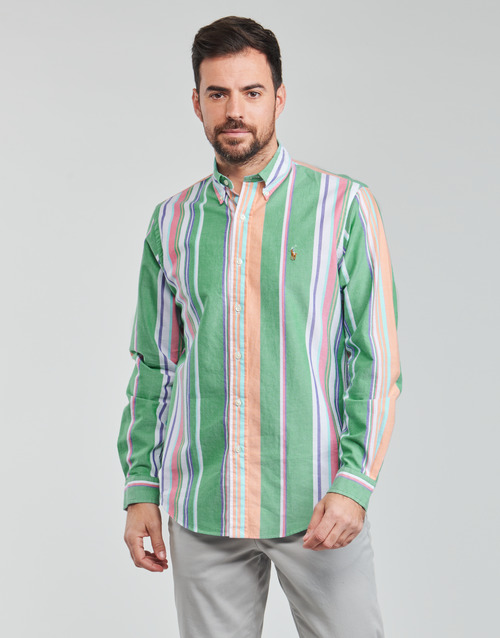 material Men long-sleeved shirts Polo Ralph Lauren Z216SC31 Multicolour / Green / Pink / Multi