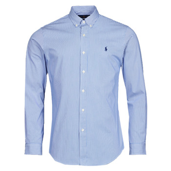 Clothing Men long-sleeved shirts Polo Ralph Lauren ZSC11B Blue / White