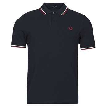 material Men short-sleeved polo shirts Fred Perry TWIN TIPPED FRED PERRY SHIRT Marine / Bordeau