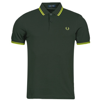material Men short-sleeved polo shirts Fred Perry TWIN TIPPED FRED PERRY SHIRT Green / Yellow