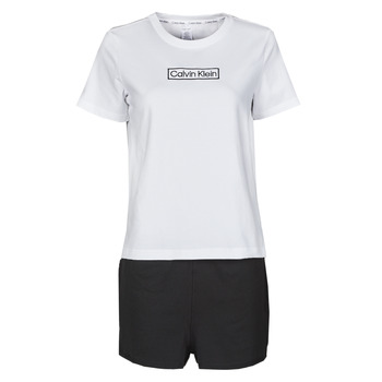 material Women Sleepsuits Calvin Klein Jeans PYJAMA SET SHORT Black / White