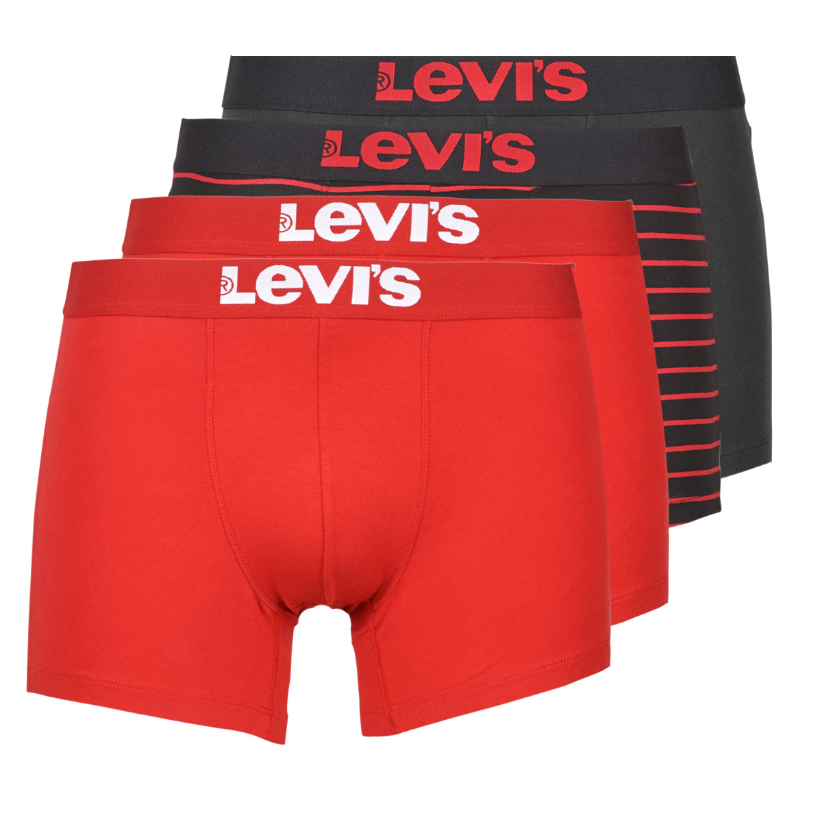 Underwear Men Boxer shorts Levi's SOLID BASIC X4 Red / Black