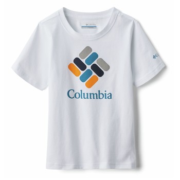 material Boy short-sleeved t-shirts Columbia VALLEY CREEK SS GRAPHIC SHIRT White