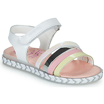Shoes Girl Sandals Pablosky TOMATE White / Pink