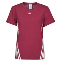 material Women short-sleeved t-shirts adidas Performance TRAIN WTR ICNS 3 Stripes T-SHIRT Bordeaux