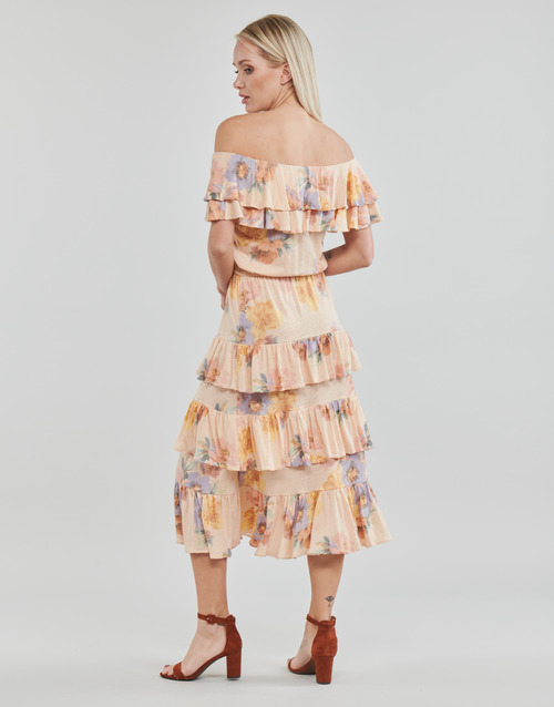 Clothing Women Long Dresses Lauren Ralph Lauren HAMAR-SHORT SLEEVE-DAY DRESS Multicolour YV11875
