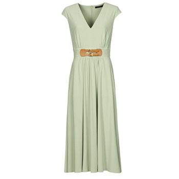 material Women Long Dresses Lauren Ralph Lauren VATRIZIA-SHORT SLEEVE-DAY DRESS Green / Pale