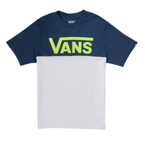 Vans VANS CLASSIC BLOCK SS Marine / Grey - Free delivery | Spartoo NET ! -  Clothing short-sleeved t-shirts Child