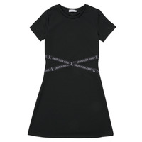 material Girl Short Dresses Calvin Klein Jeans PUNTO LOGO TAPE SS DRESS Black