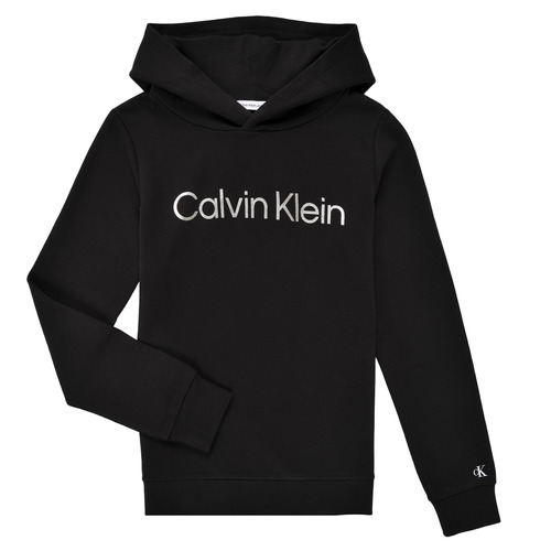 Calvin Klein Jeans INSTITUTIONAL SILVER HOODIE Black - Free delivery | Spartoo NET ! - Clothing USD/$61.60