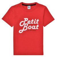 Clothing Boy short-sleeved t-shirts Petit Bateau BLASON Red