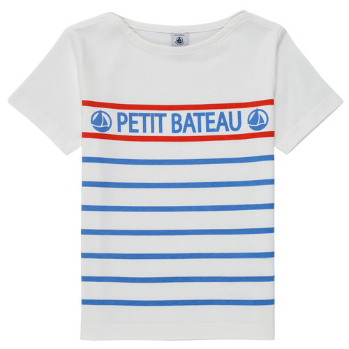 Clothing Boy short-sleeved t-shirts Petit Bateau BLEU Multicolour