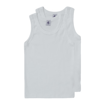 Clothing Boy Tops / Sleeveless T-shirts Petit Bateau NATHAN White