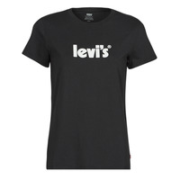 material Women short-sleeved t-shirts Levi's THE PERFECT TEE Logo / Caviar