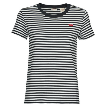 material Women short-sleeved t-shirts Levi's PERFECT TEE Stripe / Caviar