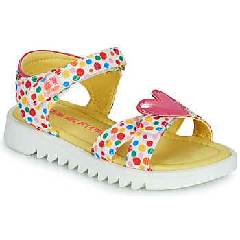 Shoes Girl Sandals Agatha Ruiz de la Prada Smiles White / Pink