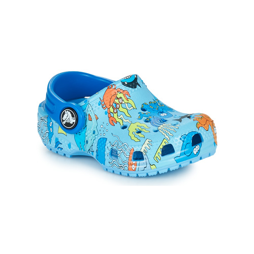 Crocs Classic Pool Party Clog T Blue / Multicolour - Free delivery |  Spartoo NET ! - Shoes Clogs Child USD/$