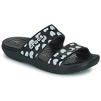 Shoes Women Mules Crocs CLASSIC CROCS HEART PRINT SANDAL Black / White