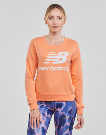 material Women sweaters New Balance ESSENTIALS CREW Orange