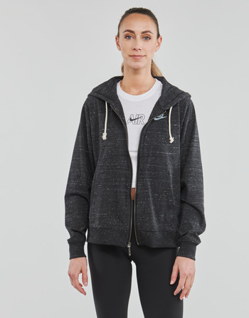 Clothing Women sweaters Nike Full-Zip Hoodie  black / White
