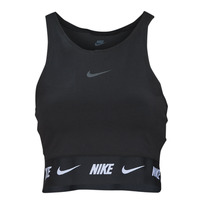 material Women Tops / Sleeveless T-shirts Nike CROP TAPE TOP Black