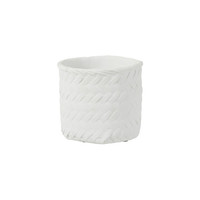 Home Vases / plant pots J-line CACHEPOT IM TISSA CIM BLANC L (25x25x23cm) White