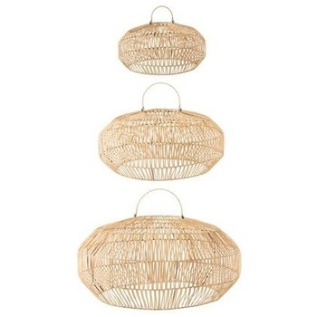 Home Lampshades and lamp bases J-line S/3 ABAT-JOUR ROTIN NATUREL (78.5x78.5x39cm) Beige