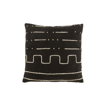 Home Outdoor textiles J-line COUSSIN DESSIN GRAPH 1 COT NOI (45x45x1cm) Black