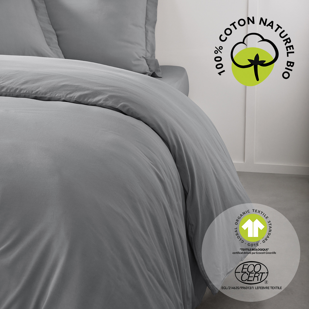 Home Bed linen Today HC 220/240 Coton TODAY Organic Acier Steel