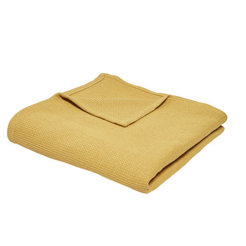 Home Blankets / throws Today Jeté de Lit Nid d'Abeille 150/200 Coton TODAY Essential Ocre Ocre tan