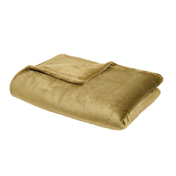 Home Blankets / throws Today Plaid XL Microplush 150/200 Polyester TODAY Essential Bronze Bronze