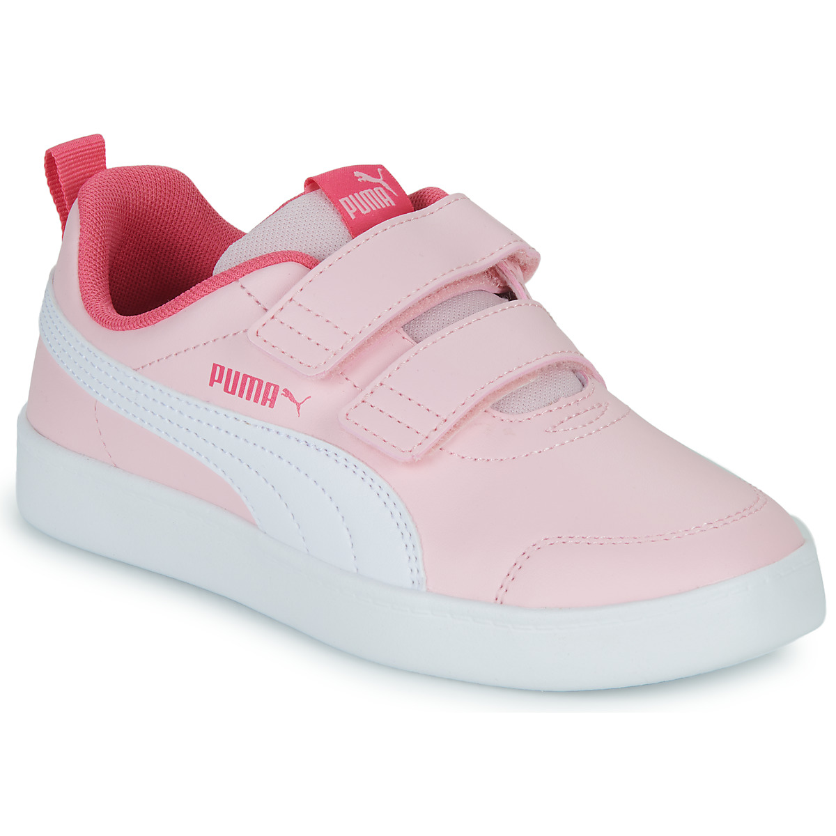 Shoes Girl Low top trainers Puma Courtflex v2 V PS Pink / White
