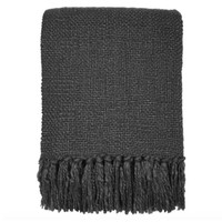 Home Blankets / throws Malagoon Anthracite grey solid throw (NEW) Grey