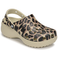 Shoes Women Clogs Crocs CLASSIC PLATFORM Beige / Leopard
