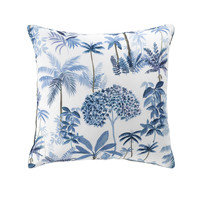 Home Cushions Douceur d intérieur COUSSIN PASSEPOIL 60 x 60 CM POLYESTER IMPRIME AMAZONIA BLEU Blue