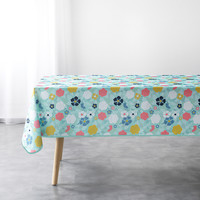 Home Tablecloth Douceur d intérieur NAPPE RECTANGLE 150 x 240 CM POLYESTER IMPRIME LILY MENTHE Multicolour