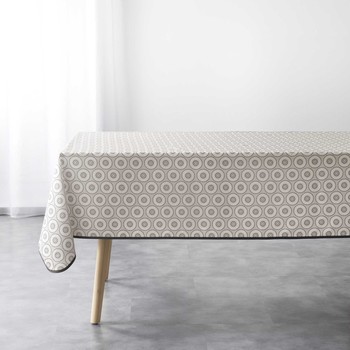 Home Tablecloth Douceur d intérieur NAPPE RECTANGLE 150 x 240 CM POLYESTER IMPRIME SALTO Grey