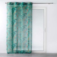 Home Sheer curtains Douceur d intérieur PANNEAU A OEILLETS 140 x 240 CM VOILE SABLE IMPRIME PANIS BLEU Blue