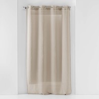 Home Sheer curtains Douceur d intérieur PANNEAU A OEILLETS 140 x 240 CM VOILE SABLE SANDRA LIN Beige