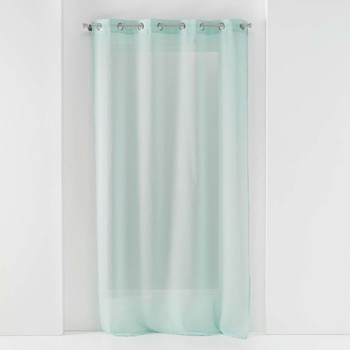 Home Sheer curtains Douceur d intérieur PANNEAU A OEILLETS 140 x 240 CM VOILE SABLE SANDRA MENTHE Blue