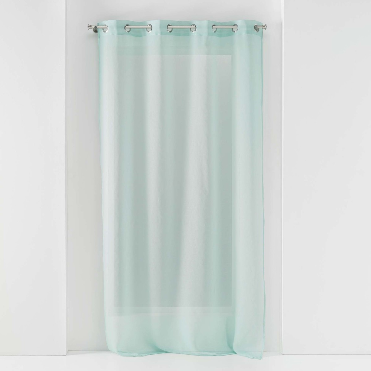 Home Sheer curtains Douceur d intérieur PANNEAU A OEILLETS 140 x 240 CM VOILE SABLE SANDRA MENTHE Blue