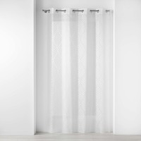 Home Sheer curtains Douceur d intérieur PANNEAU A OEILLETS 140 x 280 CM VOILE SABLE JACQUARD POESIA White