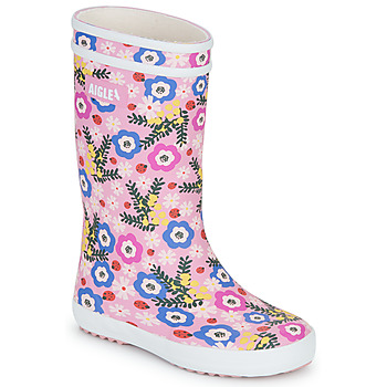 Shoes Girl Wellington boots Aigle LOLLY POP PLAY2 Pink / Multicolour