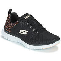 Shoes Women Low top trainers Skechers FLEX APPEAL 4.0 Black / Leopard