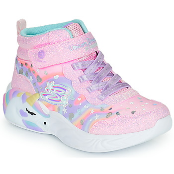 Shoes Girl High top trainers Skechers UNICORN DREAMS Pink